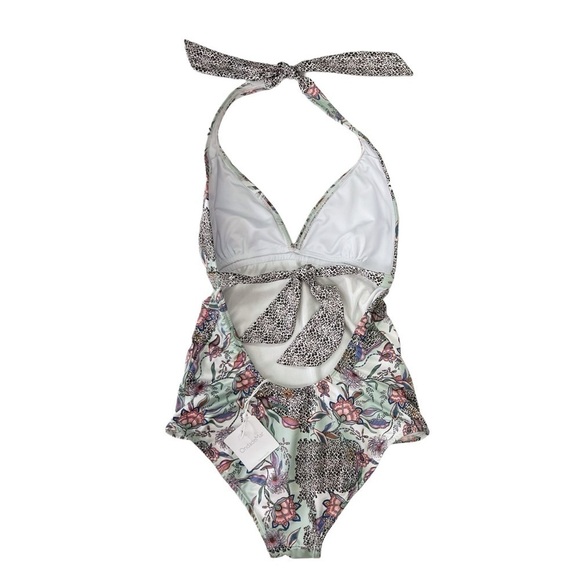 OndadeMar African Flowers One Piece Halter Swimsuit Size Small ondademar New NWT - Picture 4 of 10